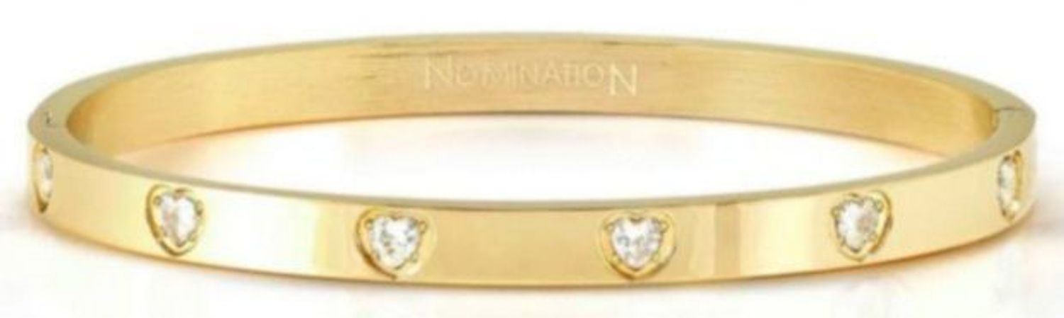 Sztywna bransoletka Nomination Pretty Bangles stalowa z białym sercem z cyrkonii 029530 020d.jpg